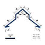Gąsior do płyty warstwowej - Rysunek techniczny, na wymiar, obróbka z blachy powlekanej 0,5 mm.