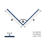 Kątownik wewnętrzny - Rysunek techniczny, na wymiar, obróbka z blachy powlekanej 0,5 mm.