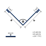 Kątownik wewnętrzny, wzmocniony - Rysunek techniczny, na wymiar, obróbka z blachy powlekanej 0,5 mm.