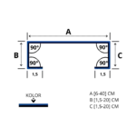 Maskownica typu C - Rysunek techniczny, na wymiar, obróbka z blachy powlekanej 0,5 mm.