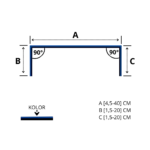 Maskownica typu U - Rysunek techniczny, na wymiar, obróbka z blachy powlekanej 0,5 mm.