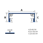 Maskownica typu U, wzmocniona - Rysunek techniczny, na wymiar, obróbka z blachy powlekanej 0,5 mm.