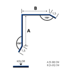 Wiatrownica na blachę - Rysunek techniczny, na wymiar, obróbka z blachy powlekanej 0,5 mm.