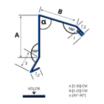 Wiatrownica na blachę, dach jednospadowy, wzmocniona - Rysunek techniczny, na wymiar, obróbka z blachy powlekanej 0,5 mm.