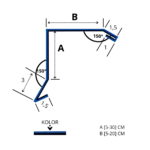 Wiatrownica na blachę, wzmocniona - Rysunek techniczny, na wymiar, obróbka z blachy powlekanej 0,5 mm.