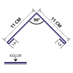 Kątownik zewnętrzny wzmocniony 11x11 cm 90 stopni rysunek techniczny