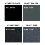 Kolory standardowych/gotowych obróbek blacharskich