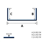 Maskownica typu U, wewnętrzna, rysunek techniczny