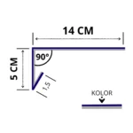 Pas nadrynnowy 14x5 cm 90 stopni dach plaski rysunek techniczny