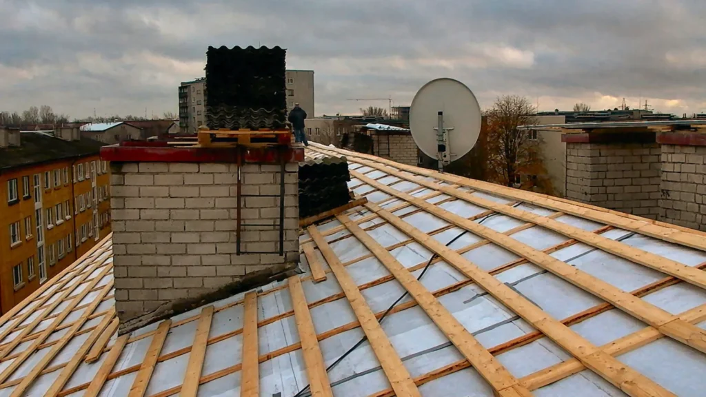 Nowoczesne rozwiązania w dachach blaszanych - zdjęcie przedstawia renowację starego dachu