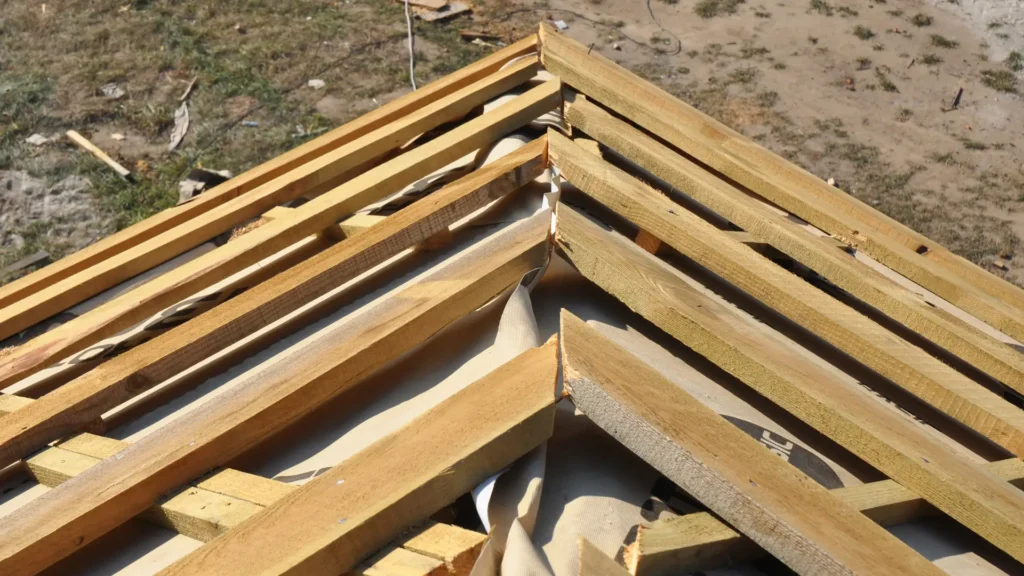 Problemy z membraną dachową - zdjęcie przedstawia źle zamontowaną membranę dachową na dachu